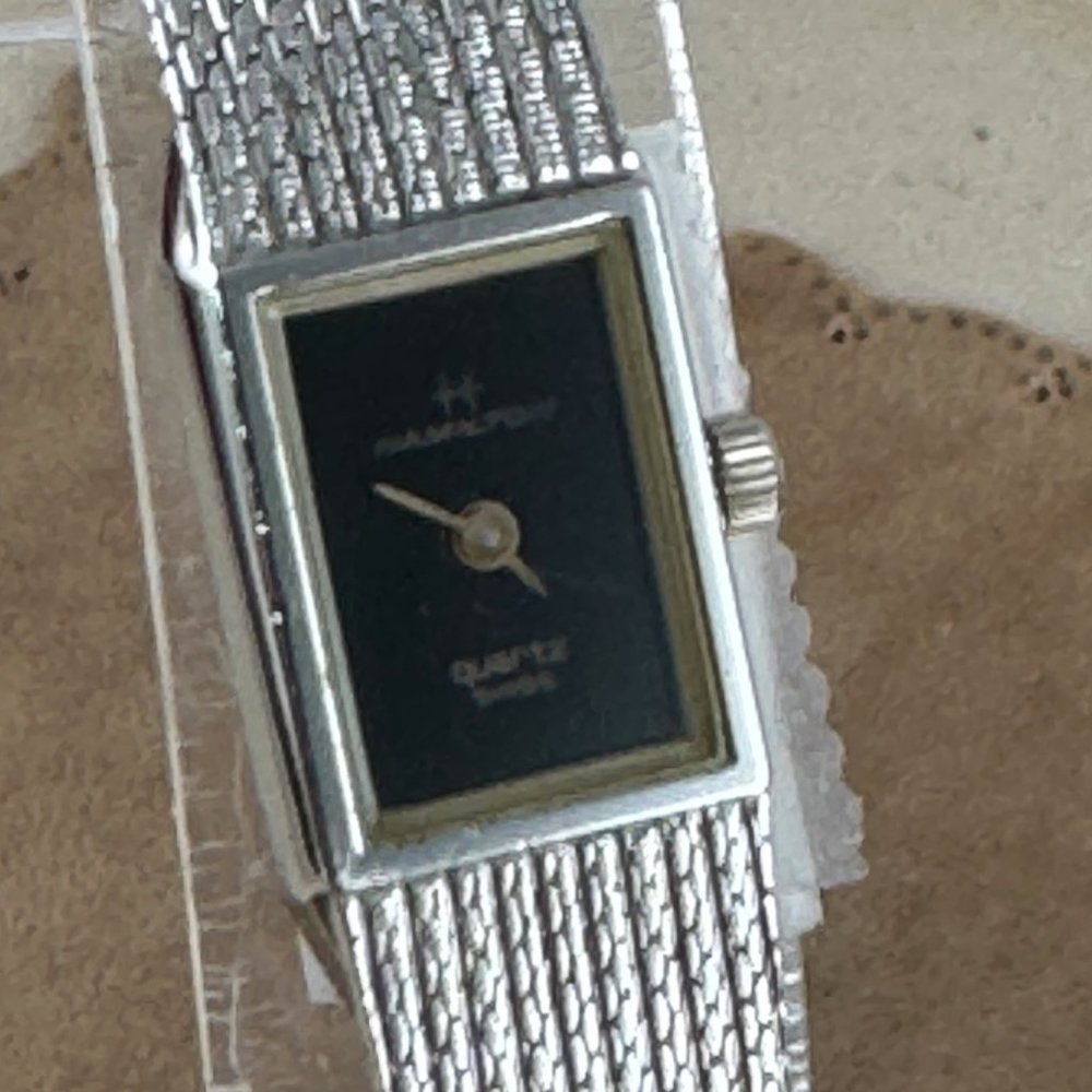 Vintage HAMILTON Rhodium Plated Swiss Quartz Dress Watch - Picture 4 of 9